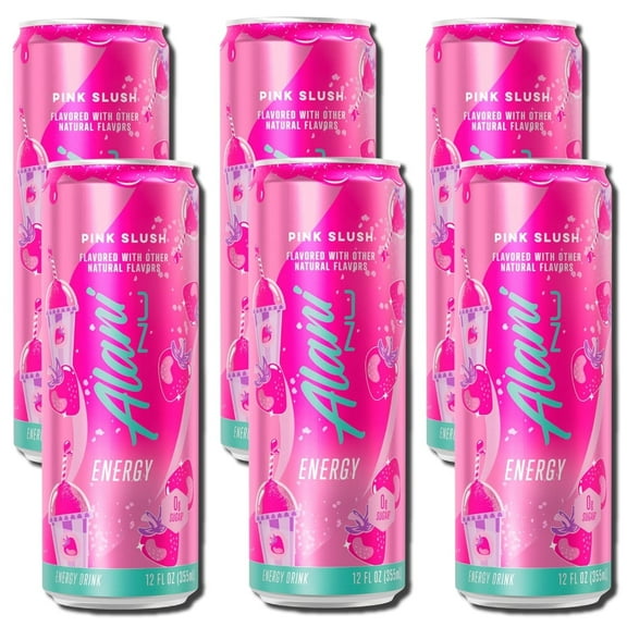 Alani Nu Energy Drink, Pink Slush, 12 fl oz (6 Pack)
