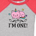 thumbnail image 4 of Inktastic First Birthday Unicorn Cat Girls Girls Baby Bodysuit, 4 of 5