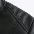 thumbnail image 4 of Chaqueta recortada para mujer, abrigo informal de piel sintética, ropa de calle Vintage Kuymtek Negro T L para Mujer, 4 of 9