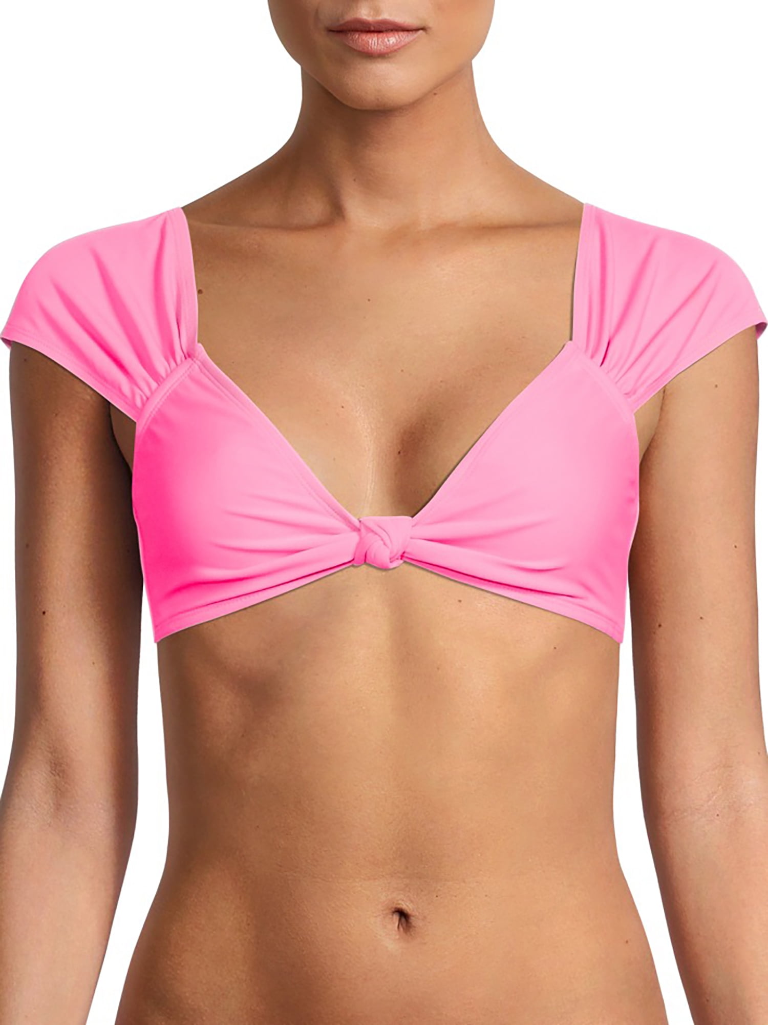 swim top with cap sleeves
