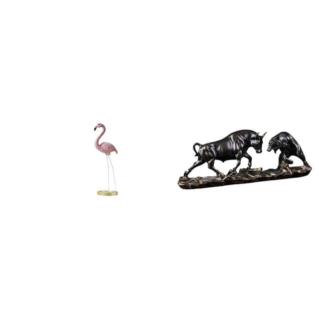 Estatua De Flamenco De Resina, Escultura De Ave, Decoración Para El Hogar, Chimenea, Arte Moderno, Figura De Jardín Con Soporte De Metal Para Estanque O Jardín, Figura De Toro, Estatua De