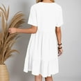 thumbnail image 3 of Women's Summer Casual Dress V Neck Flowy Loose Fit Ruffle Hem Tiered Swing Midi Beach Trendy 2025 Outfits, 3 of 5