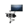 thumbnail image 2 of StarTech.com Wall Mount Workstation, Articulating Standing Desk w/ Ergonomic Height Adjustable Monitor Arm & Padded Keyboard Tray, 34" VESA Display, Foldable Wall Mounted Sit Stand Desk - Foldable Standing Desk (WALLSTSI1) - Mounting kit (pole, mouse holder, wrist rest, spring arm, wall mount bracket, keyboard tray, monitor mount, wall mount bracket with lock plate, swivel arm with logo, 2 x swivel arms, mouse tray, mouse tray fixed plate, EVA mouse pad) - for LCD display / PC equipment - plastic, aluminum, steel - silver - screen size: 13"-30" - wall-mountable - TAA Compliant, 2 of 8