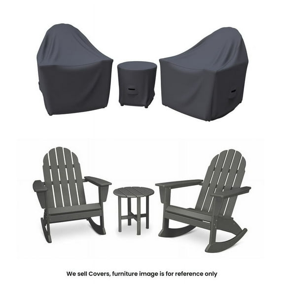 Covers & all Outdoor Adirondack Rocking Chair and Table Cover Set for Vineyard 3-Piece Patio Furniture, Water-Repellent UV-Resistant Polyester