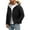 Black, variant on Men's Winter Long Sleeve Solid Color Fleece Lined Hooded Puffer Jacket Zipper Closure Pockets Black XS