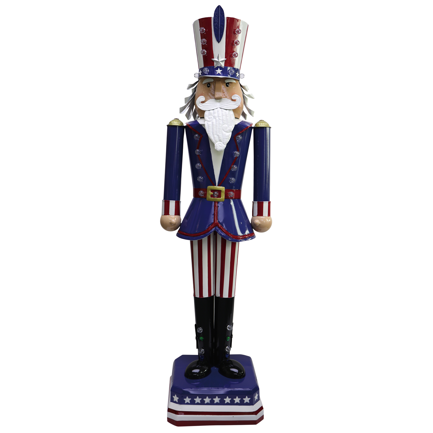 Evergreen 50"H Battery Operated Metal Uncle Sam Garden Statuary, 50.5'' x 9.9'' x 9.9'' inches - image 1 of 3