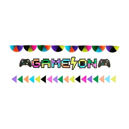 Multicolor Game On Party Banner Set, 3 Pieces, by Way To Celebrate