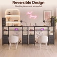 thumbnail image 3 of Advwin Modern Manicure Table with 3-Tier Nail Polish Rack, 4 Drawers & Open Storage Shelves, Reversible Nail Desk for Nail Tech, Professional Nail Station for Salon, Beauty, Spa & Home Studio, Black, 3 of 9