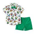 thumbnail image 1 of Esho Toddler Boys Holiday Hawaiian Outfit Kids Leaves Floral Print Shirts & Shorts Set 1-6T, 1 of 5