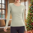 thumbnail image 4 of Felirenzacia Women's Slim Fit Undershirts, Moist Wicking Sweatshirts, Long Sleeve Athletic Top with Thumbholes, Stretch Workout Compression Shirt, S-XL, 4 of 6
