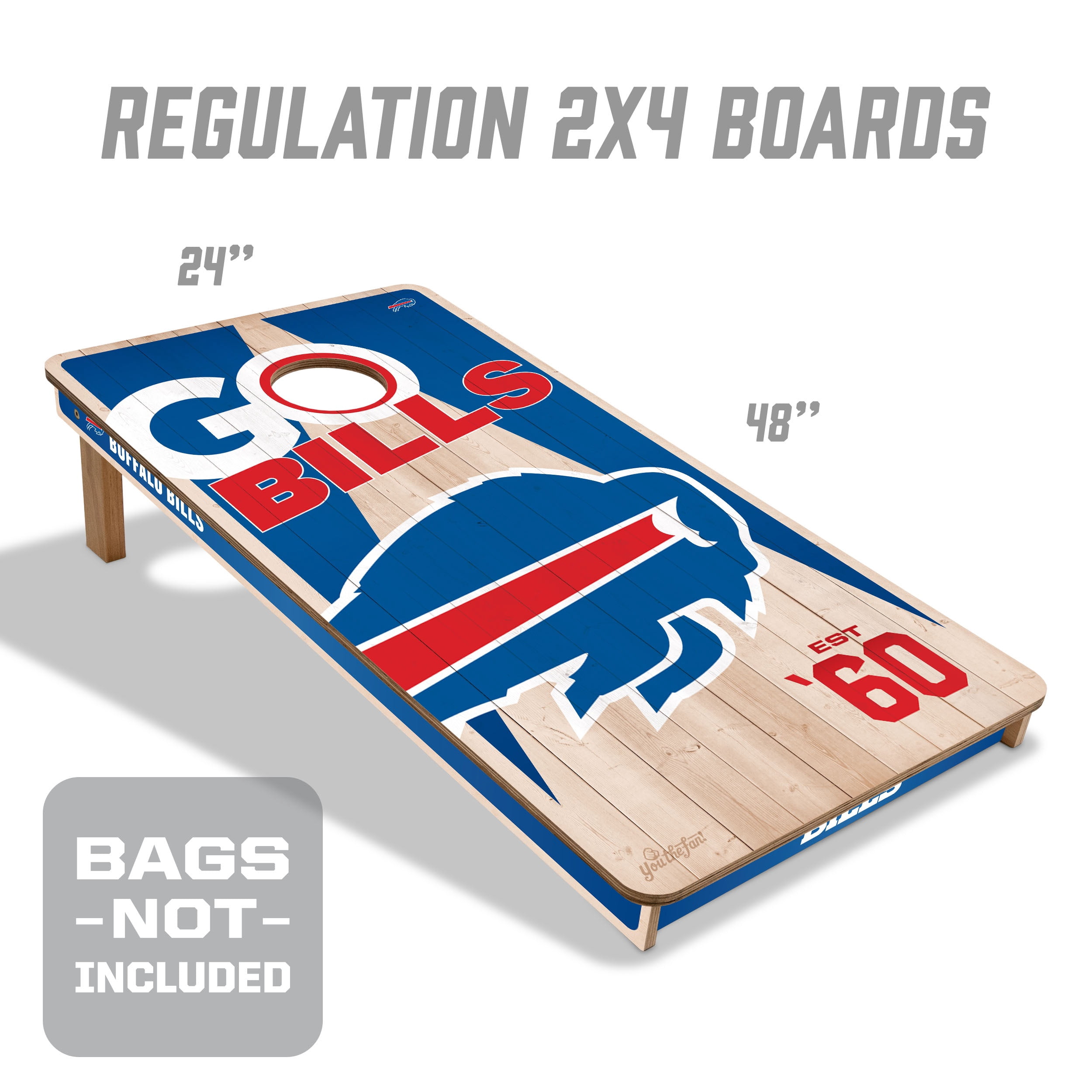 YouTheFan NFL Buffalo Bills 2' x 4' Cornhole Game No Bags