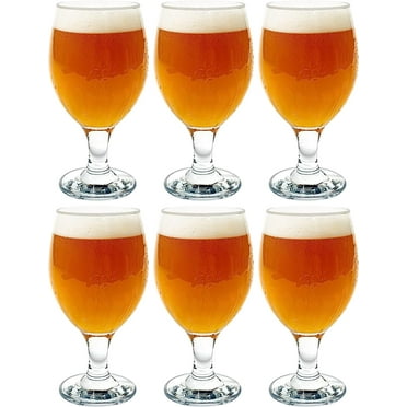 Vikko 13.5 Oz Belgian Beer Glasses for Craft Brews Durable Water Goblets, Set of 6