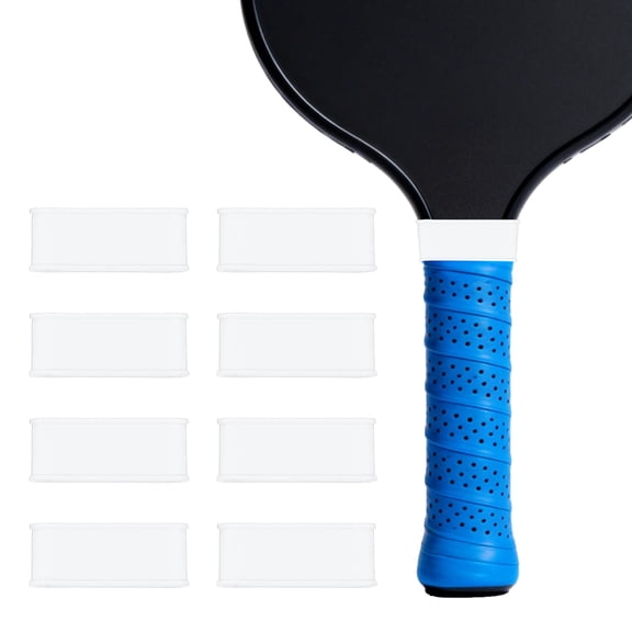 Uxcell Pickleball Paddle Grip Bands, Tennis Racket Grip Tape Grips Bands Handle Silicone Rings for Sports Rackets 8 Pack & White-Fitting for (Pickleball/Tennis/Squash/Badminton)