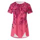 thumbnail image 3 of Blusas de Manga Corta para las Mujeres Botón Impreso Cuello Redondo Top Casual, Blusas para las Mujeres Casual, 3 of 5