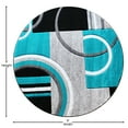 thumbnail image 5 of Masada Rugs High Quality Hand Carved Round Area Rug Modern Contemporary Turquoise Gray Black (5 Feet 3 Inch X 5 Feet 3 Inch) Round, 5 of 7