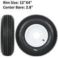thumbnail image 5 of 2-Pack Trailer Tires On Rim 5.30-12 530-12 530X12, Load Range C, 6PR, 4 Lug 12 In. White Spoke Wheel, 4 On 4" Durable Trailer Tire Travel/Camper/Utility/Boat, Set of 2, 5 of 6