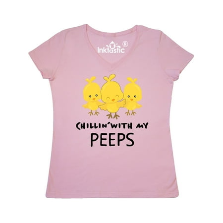 Chillin' With my Peeps Women's V-Neck T-Shirt (Chillin On The Beach With My Best Friend Jesus Christ)