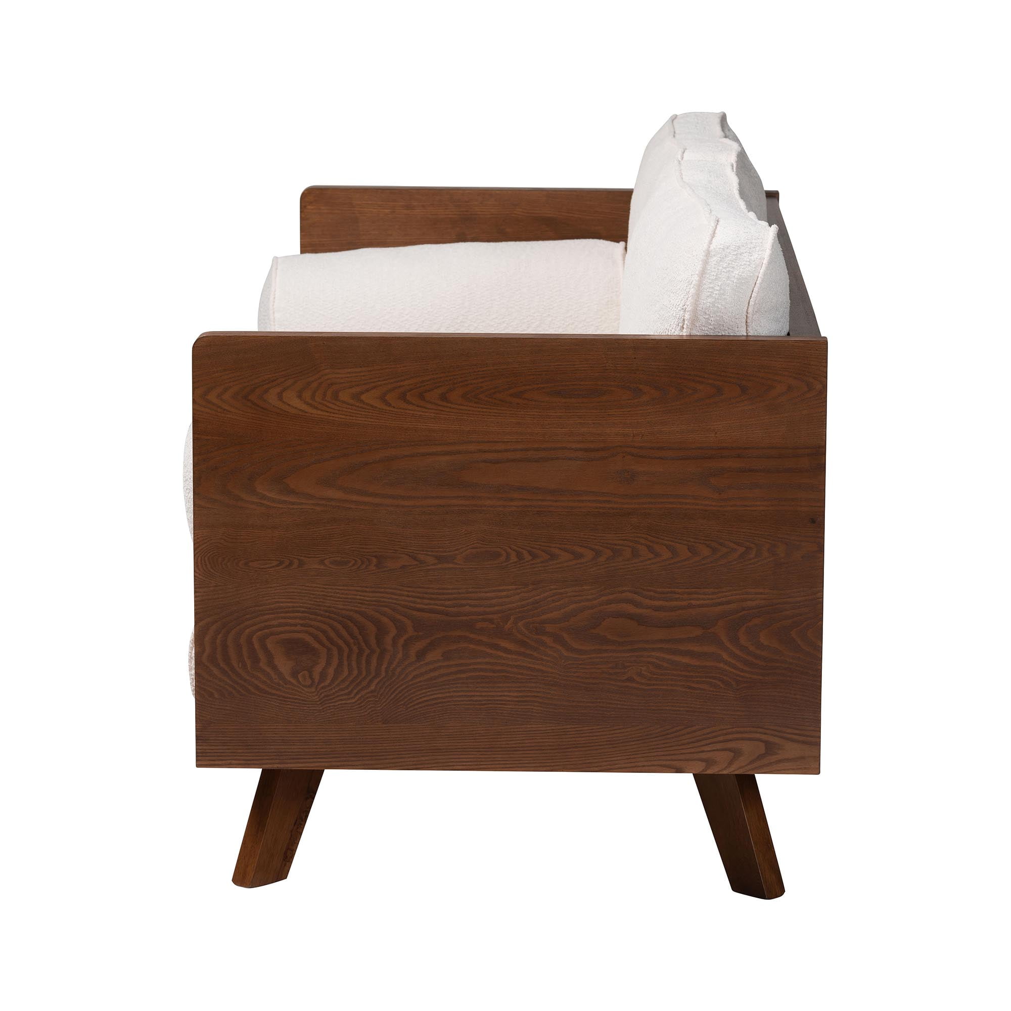 Baxton Studio Uriel Mid-Century Sofa, 2-Seater, Walnut Brown