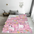 thumbnail image 3 of Yibo Unicorn Plush Blanket Flannel Soft and Comfortable Anti-static Bed Sofa Blanket, 3 of 9