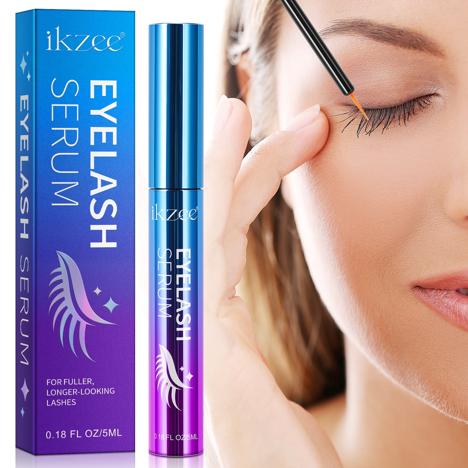 Ikzee 3-Pack Eyelash Serum, Unleash the Power of Nature for Longer