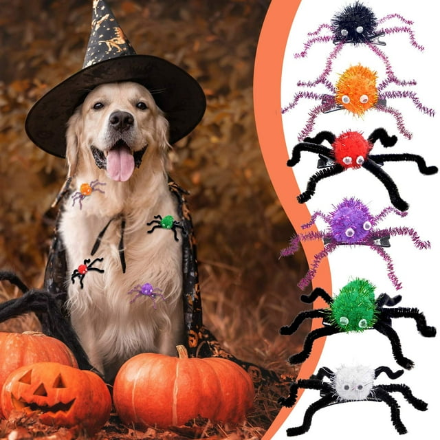 Adorno para El Cabello de Halloween | Pinza para El Cabello de Diablo, Calabaza y Fantasma | Decoración para Fiestas de Adultos y Niños | Pinza para El Cabello de Mascotas | Poliéster Resistente Al H