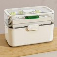 thumbnail image 4 of 3 Tiers Portable Foldable Medicine Box Lightweight Emergency Box with Handle for Home Travel, 4 of 5