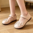 thumbnail image 2 of GobdXE Little Girls Mary Jane Dress Shoes White Floral Rhinestone Flat Princess Wedding Party School Uniform Shoes Color:Pink,Size:12, 2 of 8