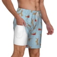 thumbnail image 3 of Picia Dachshund Dog pattern Mens Swim Trunks with Compression Liner Stretch Beach Shorts Quick Dry with Zipper Pockets No-Chafing Board Shorts-Large, 3 of 9