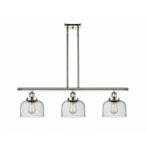 916-3I-PN-G74 Innovations Lighting Bell - 3 Light Stem Hung Island In Industrial Style-11 Inches Tall and 36 Inches Wide-Polished Nickel Finish-Seedy
