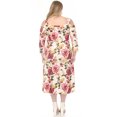 thumbnail image 3 of White Mark Women's Plus Size Cold Shoulder 3/4 Sleeve Dress, 3 of 6