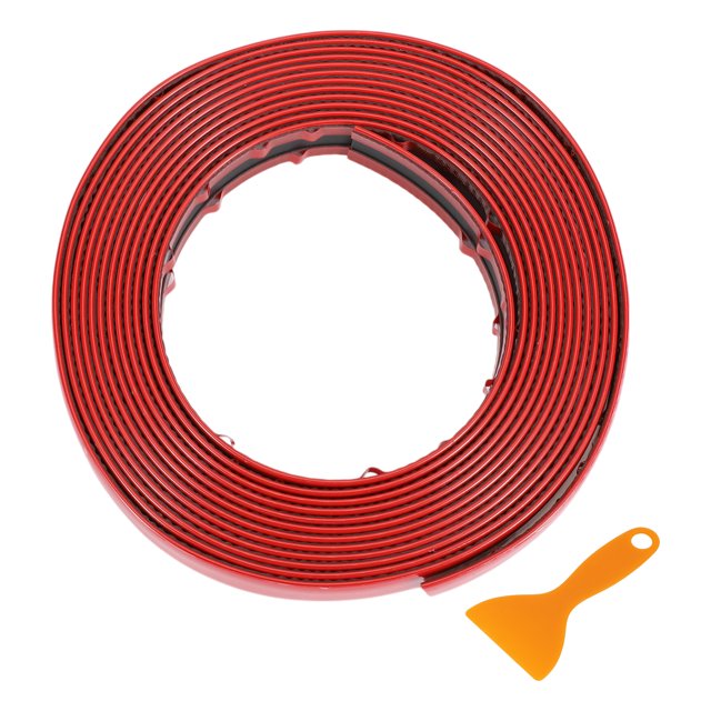 Kit de tira de moldura de ventana Unique Bargains para parachoques de automóvil exterior, adhesivo autoadhesivo a prueba de rasguños, sticker decorativo de 16.4ft x 0.79" Rojo 1 juego