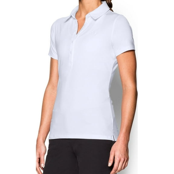 Under Armour Women's, Zinger Short Sleeve Golf Polo, White, XL