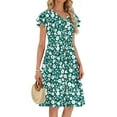 thumbnail image 4 of Fantaslook Women Summer Dresses V Neck Ruffle Sleeve Casual Flowy Sundresses Button Floral Midi Dress with Pockets, 4 of 8