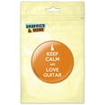 thumbnail image 1 of Keep Calm And Love Guitar Music Instrument Pinback Button Pin Badge, 1 of 2
