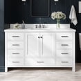 thumbnail image 3 of ARIEL Cambridge 61 Inch Rectangle Sink Vanity With White Quartz Countertop In White, 3 of 7