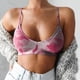 thumbnail image 5 of Sujetador deportivo sin aros para mujer, con estampado de camuflaje, transpirable, con tirantes finos y soporte para el pecho, talla grande, para el hogar, color azul cielo, 5 of 8