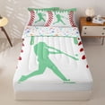 thumbnail image 3 of Homewish Mint Dripping Baseball Stitch Hitter Silhouette Graphic Zipper Twin Comforter Sets with Fitted Sheet and 2 Pillowcases,Baseball Graphic Zipper Bedding Set,4-Piece, 3 of 6