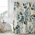 thumbnail image 6 of Polyester Fabric Spring Flowers Shower Curtain, Watercolor Floral Leaves Botanical Beige Waterproof Bathtub Curtain Bathroom Decor Set with Hooks 72 x 96 Inches, 6 of 6