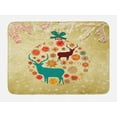 thumbnail image 1 of Christmas Bath Mat, Reindeer and Snowflakes in Abstract Balls Ornament Vintage Design Paper Art Image, Non-Slip Plush Mat Bathroom Kitchen Laundry Room Decor, 29.5 X 17.5 Inches, Beige, Ambesonne, 1 of 2