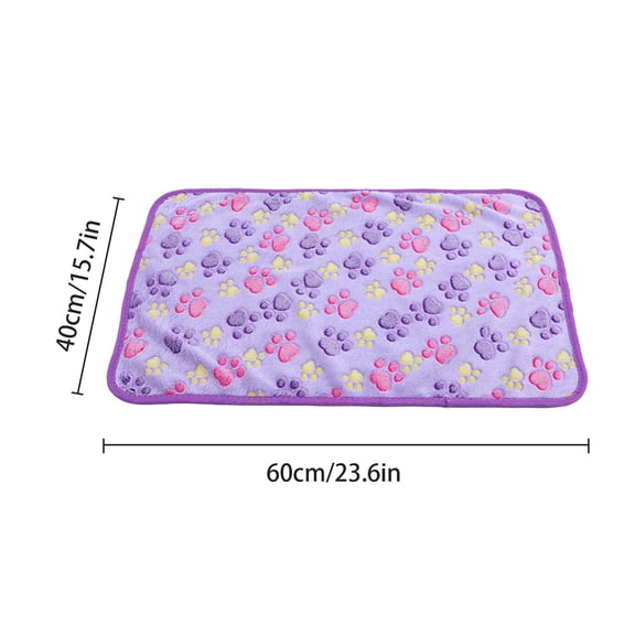 FTsdfkl 1PC Fleece Dog Blankets for Puppy Cats, Sleep Mat for Pet Guinea Pig, Soft Washable Warm Crate Bed Puppy Teething Toys Print Pattern Blanket Indoor(24 x 16 Inch,Paw)