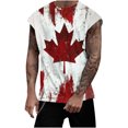 thumbnail image 2 of Camiseta sin mangas de cuello redondo para hombre, informal, a la moda, con estampado, sin mangas, deportiva, de poliéster, 2 of 5