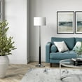 thumbnail image 2 of Evelyn&Zoe Lyon Two-Tone Floor Lamp with Fabric Shade in Brushed Nickel/Matte Black/White, 2 of 8