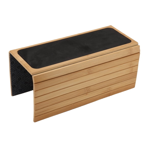 Riousery Couch Arm Tray Table Flexible Foldable Anti Slip Wood Couch Phone Holder Tray Sofa Armchair Table for Remote Snacks Drink Holder 16.1 inch / 41 cm