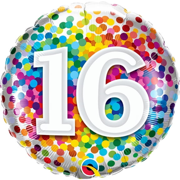 18" Rainbow Confetti Foil Balloon