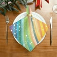 thumbnail image 2 of Rainbow Stars Stripes Cloth Napkins Set of 4,20x20 Inches Napkins Cloth Washable Reusable Soft for Dinner,Wedding,Parties,Home Dinner,Tableative Decor Gift, 2 of 7