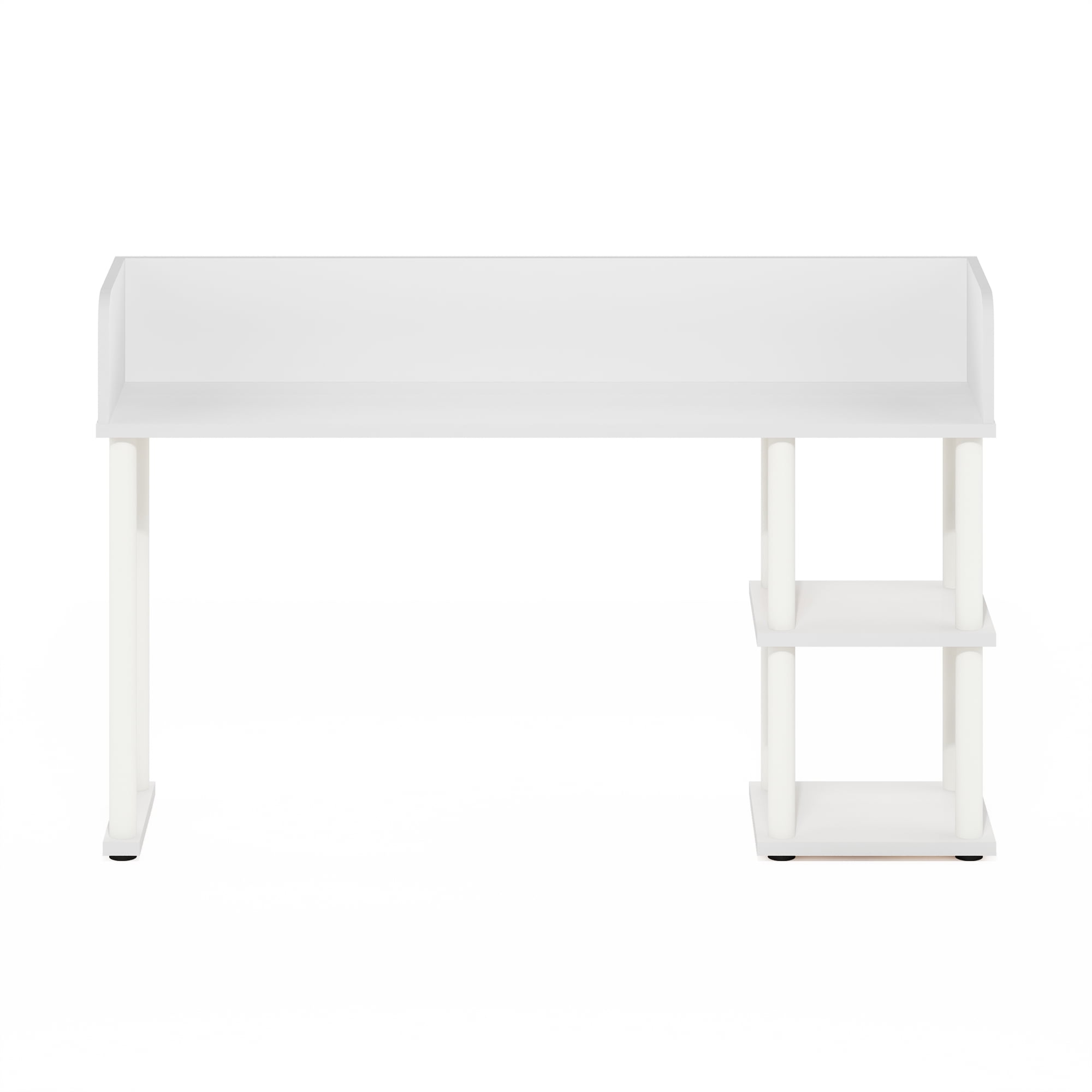 Furinno Classic Desktop Bookshelf Storage Hutch in Desk Organizer White/White