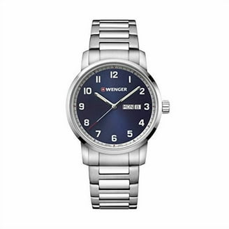 Wenger 79373 Swiss Made Men's Outback Black Dial Black Leather