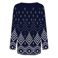 thumbnail image 5 of Mujeres Casual Tribal Wind Impreso Manga larga O-cuello Pullover Blusa Camiseta Tops Pompotops  FGAJ1099, 5 of 5