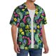 thumbnail image 2 of Balery Watercolor Cactuses Camisa Casual de Manga Corta con Botones para Hombre, Texturizada, Estilo Cubano, para Playa, Verano-Large, 2 of 5