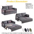 thumbnail image 2 of 3 In 1 Sleeper Sofa Couch With Pull Out Bed,Queen Size Loveseat Sleeper With Side Pocket For Living Room,Apartment,Office, 2 of 7